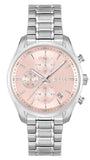 Hugo Boss Grand Tour Chronograph Pink Mother of Pearl Dial Silver Steel Strap Watch for Women - 1502765