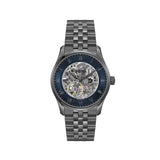 Hugo Boss Principle Skeleton Blue Dial Grey Steel Strap Watch for Men - 1514254