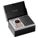 D1 Milano Ultra Thin Black Dial Gold Steel Strap Watch for Men  - D1-UTBJ16