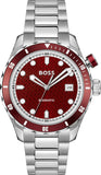 Hugo Boss Bossmatic Automatic Red Dial Silver Steel Strap Watch for Men - 1514179