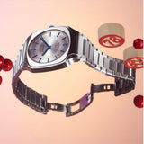 D1 Milano Square Silver Dial Silver Steel Strap Watch for Men - D1-SQBJ01