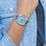 D1 Milano Ultra Thin Blue Dial Silver Steel Strap Watch for Women - D1-UTBL17