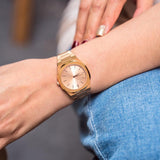 D1 Milano Ultra Thin Zephyr Gold Dial Gold Steel Strap Watch for Women - D1-UTBL31
