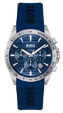 Hugo Boss Strike Chronograph Blue Dial Blue Rubber Strap Watch for Men - 1514239
