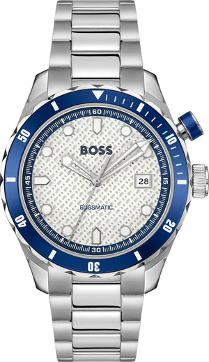 Hugo Boss Bossmatic Automatic White Dial Silver Steel Strap Watch for Men - 1514212