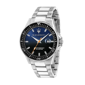 Maserati SFIDA Limited Edition Black Dial Silver Steel Strap Watch for Men - R8853140011