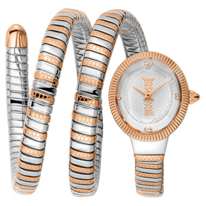 Just Cavalli After Party Silver Dial Two Tone Steel Strap Watch for Women - JC1L269M0065