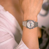 D1 Milano Square Silver Dial Silver Steel Strap Watch for Men - D1-SQBJ01