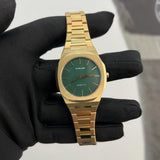 D1 Milano Ultra Thin Green Dial Gold Steel Strap Watch for Women - D1-UTBL18