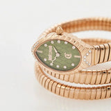 Just Cavalli Specchio Green Dial Rose Gold Steel Strap Watch for Women - JC1L323M0045