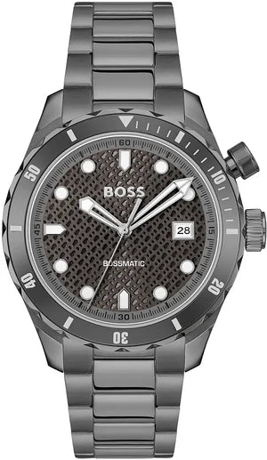Hugo Boss Bossmatic Automatic Anthracite Grey Dial Grey Steel Strap Watch for Men - 1514213