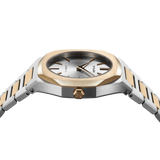 D1 Milano Ultra Thin Silver Dial Two Tone Steel Strap Watch for Women - D1-UTBL34