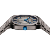 D1 Milano Square Titanium Gray Dial Gray Steel Strap Watch for Men - D1-SQBJ02