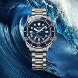 Seiko Prospex 1968 Heritage Divers GMT The Great Wave Limited Edition Blue Dial Silver Steel Strap Watch for Men - SPB509J1