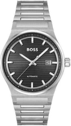 Hugo Boss Candor Automatic Black Dial Silver Steel Strap Watch for Men - 1514117