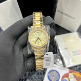 Emporio Armani Federica Gold Dial Gold Steel Strap Watch for Women - AR11607