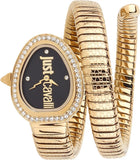 Just Cavalli Solo Black Dial Gold Steel Strap Watch for Women - JC1L167M0035