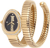 Just Cavalli Solo Black Dial Gold Steel Strap Watch for Women - JC1L167M0035
