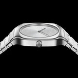 D1 Milano Square Silver Dial Silver Steel Strap Watch for Men - D1-SQBJ10