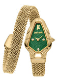 Just Cavalli Fiamma Green Dial Gold Steel Strap Watch for Women - JC1L426M0035