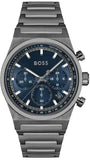 Hugo Boss Candor Chronograph Blue Dial Grey Steel Strap Watch for Men - 1514223