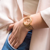 D1 Milano Ultra Thin Zephyr Gold Dial Gold Steel Strap Watch for Women - D1-UTBL31