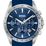 Hugo Boss Strike Chronograph Blue Dial Blue Rubber Strap Watch for Men - 1514239