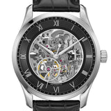 Hugo Boss Principle Skeleton Black Dial Black Leather Strap Watch for Men - 1514234