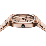 D1 Milano Square Champagne Gold Dial Gold Steel Strap Watch for Unisex - D1-SQBJ04