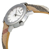 Burberry The City Silver Dial Multicolor Haymarket Leather Strap Watch for Women - BU9222