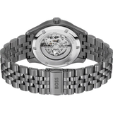 Hugo Boss Principle Skeleton Blue Dial Grey Steel Strap Watch for Men - 1514254