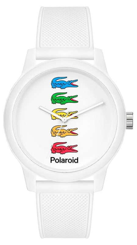 Lacoste Polaroid White Dial White Rubber Strap Watch for Men - 2011130