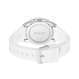 Hugo Boss Strike Chronograph Blue Dial White Rubber Strap Watch for Men - 1514238