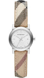 Burberry The City Silver Dial Multicolor Haymarket Leather Strap Watch for Women - BU9222