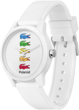 Lacoste Polaroid White Dial White Rubber Strap Watch for Men - 2011130