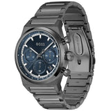 Hugo Boss Candor Chronograph Blue Dial Grey Steel Strap Watch for Men - 1514223