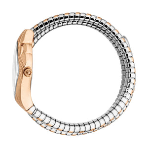 Just Cavalli Cristallo Silver Dial Two Tone Steel Strap Watch for Women - JC1L307M0065