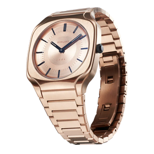 D1 Milano Square Champagne Gold Dial Gold Steel Strap Watch for Unisex - D1-SQBJ04