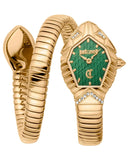 Just Cavalli Speranza Green Dial Gold Steel Strap Watch for Women - JC1L356M0035