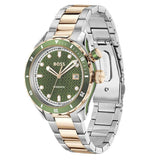 Hugo Boss Bossmatic Automatic Green Dial Two Tone Steel Strap Watch for Men - 1514181