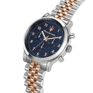 Maserati Epoca Limited Edition Chronograph Blue Dial Two Tone Steel Strap Watch for Men - R8873618021