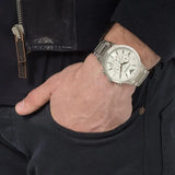 Emporio Armani Renato Chronograph White Dial Silver Steel Strap Watch for Women  - AR2459