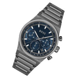 Hugo Boss Candor Chronograph Blue Dial Grey Steel Strap Watch for Men - 1514223
