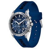 Hugo Boss Strike Chronograph Blue Dial Blue Rubber Strap Watch for Men - 1514239