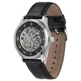 Hugo Boss Principle Skeleton Black Dial Black Leather Strap Watch for Men - 1514234