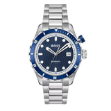 Hugo Boss Bossmatic Automatic Blue Dial Silver Steel Strap Watch for Men - 1514177