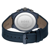 Hugo Boss Taper Chronograph Black Dial Blue Leather Strap Watch for Men - 1514086