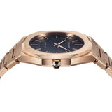 D1 Milano Ultra Thin Black Dial Gold Steel Strap Watch for Men  - D1-UTBJ16
