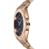 D1 Milano Ultra Thin Black Dial Gold Steel Strap Watch for Men  - D1-UTBJ16