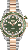 Hugo Boss Bossmatic Automatic Green Dial Two Tone Steel Strap Watch for Men - 1514181